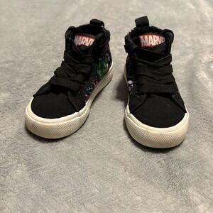 Marvel GroundUp Toddler Black Red Lace Up High Top Sneakers Hero Avengers Sz 8.5